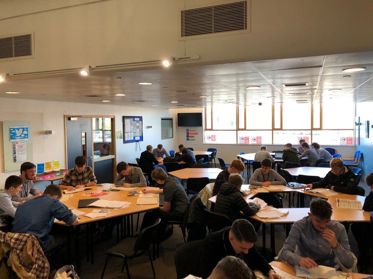 Minster_Post16's tweet photo. Welcome back everyone and what a pleasing sight this morning in the Sixth Form Study area. A normality for girls, but today we have a room full of lads all engaging in independent learning during private study time. #boysprogress #boysachievement https://t.co/8aSw1wpDmP