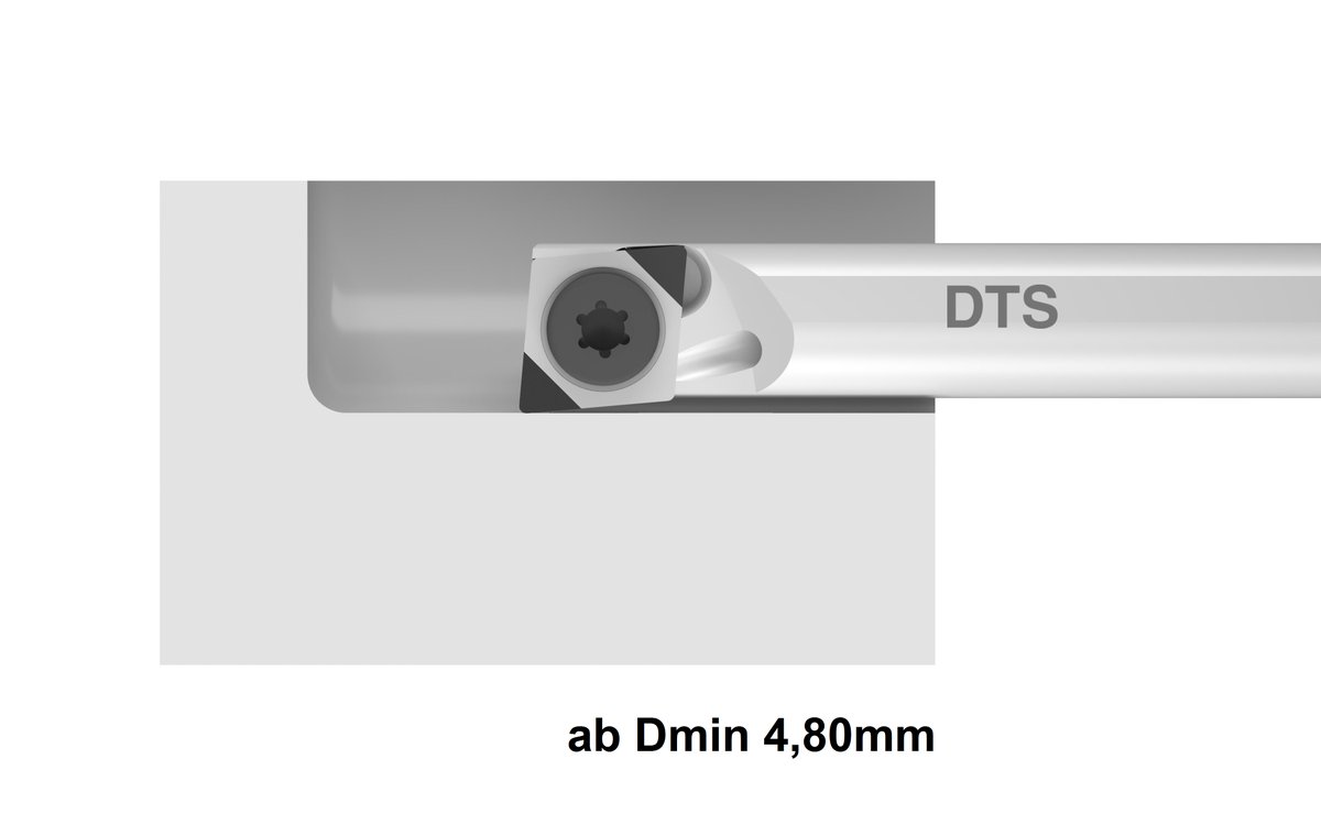 #MiniTools

Die neue #DTS Lösung zum Innenausdrehen und Spindeln ab einem Dmin von 4,80mm mit mehrschneidig bestückten Wendeschneidplatten.