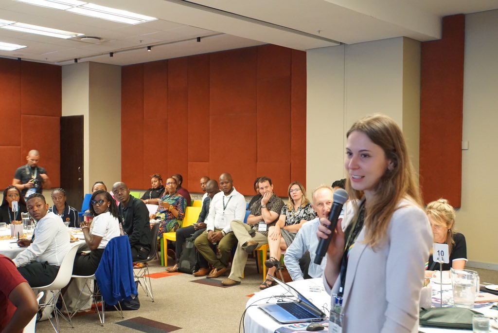 SinaBuente's tweet image. #ICCAworld is involved in many sessions today during BondDay at #MeetingsAfrica19. Our team member Irina is part of the judging panel for the @IMEX_Group FLF. Many future leaders in the room. 🎓