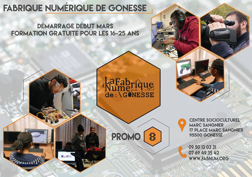 codev_asso's tweet image. Oyez oyez, Gonessiens, Gonessiennes !
La promo 8 recrute toujours !
Début des festivités : le 11 mars pour 5 Mois et demi de formation. Alors ne tardez pas à vous pré-inscrire ➡️➡️➡️ bit.ly/FabNumP8
Faites passer l'info !