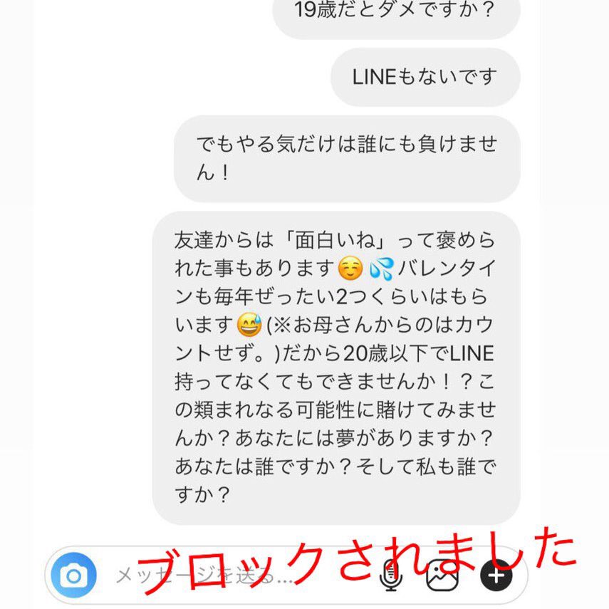 パントビスコ インスタに届いた不審なdmに返信したらこうなりました