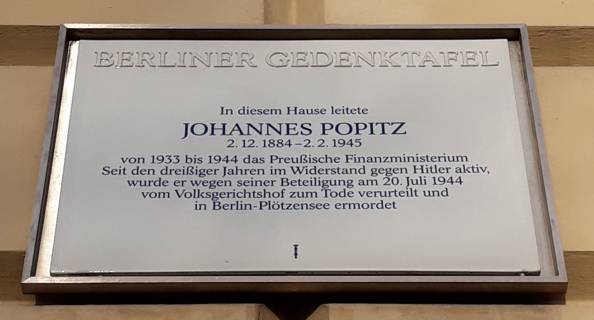 26b\\ Johannes Popitz (1884-1945), honorary professor of finance at the University of Berlin, headed the Prussian ministry of finance from 1933 until 1944. Belonging to the resistance against Hitler, he was sentenced to death by the Volksgerichtshof. (Thanks to  @Thiess_Buettner)