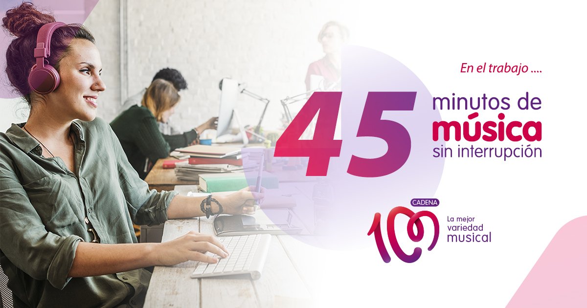 ¡Buenos días! ¡Soy <a href="/GrethelGonzalez/">Grethel González</a> y para que disfrutes de la mañana de lunes tengo preparada la música que más te anima! ¡Sube el volumen de la radio! c100.es/q7owg35

#LaMejorVariedadMusical #Lunes #FelizLunes