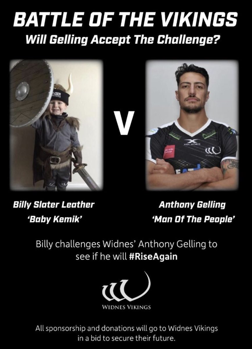 @AnthonyGelling I’m calling you out..... 🤘🏼⚪️⚫️🏉 3x1 minute rounds in a boxing ring with me! #Saveourclub 
@WidnesRL 
@JonnyLeather 
@Kemik_Official 
@philslav123