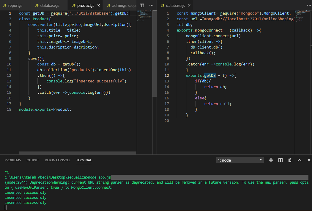 AtefaAbedi's tweet photo. #fullstack Today we worked on onlineshoping project replace  #MySQL  with #NodeJS https://t.co/OYvu1v4at4
