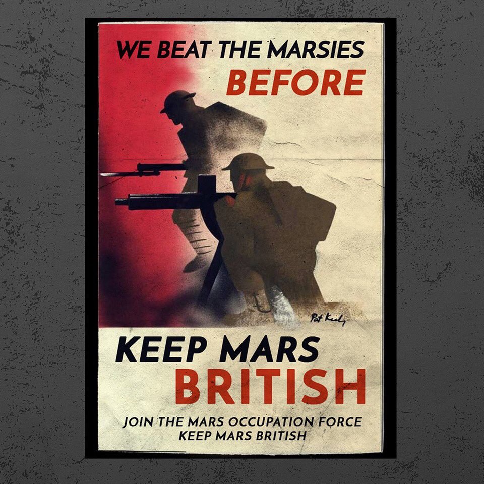 Damo_Dangerman's tweet image. In 1954 the British-led Mars Occupation Force finally conquered Mars from the Third Reich.

Decades later, the neo-nazi Sons of the Fourth Reich are threatening British interests on Mars.

Defend Britain!Join the MOF today!
damienlarkinbooks.com

#KeepMarsBritish #DefendBritain