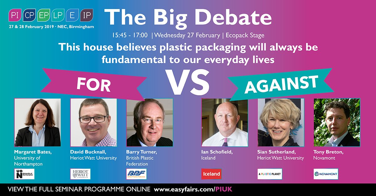 EasyfairsPackUK's tweet photo. Who's ready for the return of The Big Plastics Debate? Pick your side and join in on all the action at the show this week! Not registered yet? Use this link for your free ticket https://t.co/MeeSSsThOB
#PACK2019 #packaging #innovation #plastic #debate #future #supermarket #nec https://t.co/sbT57zNsCe