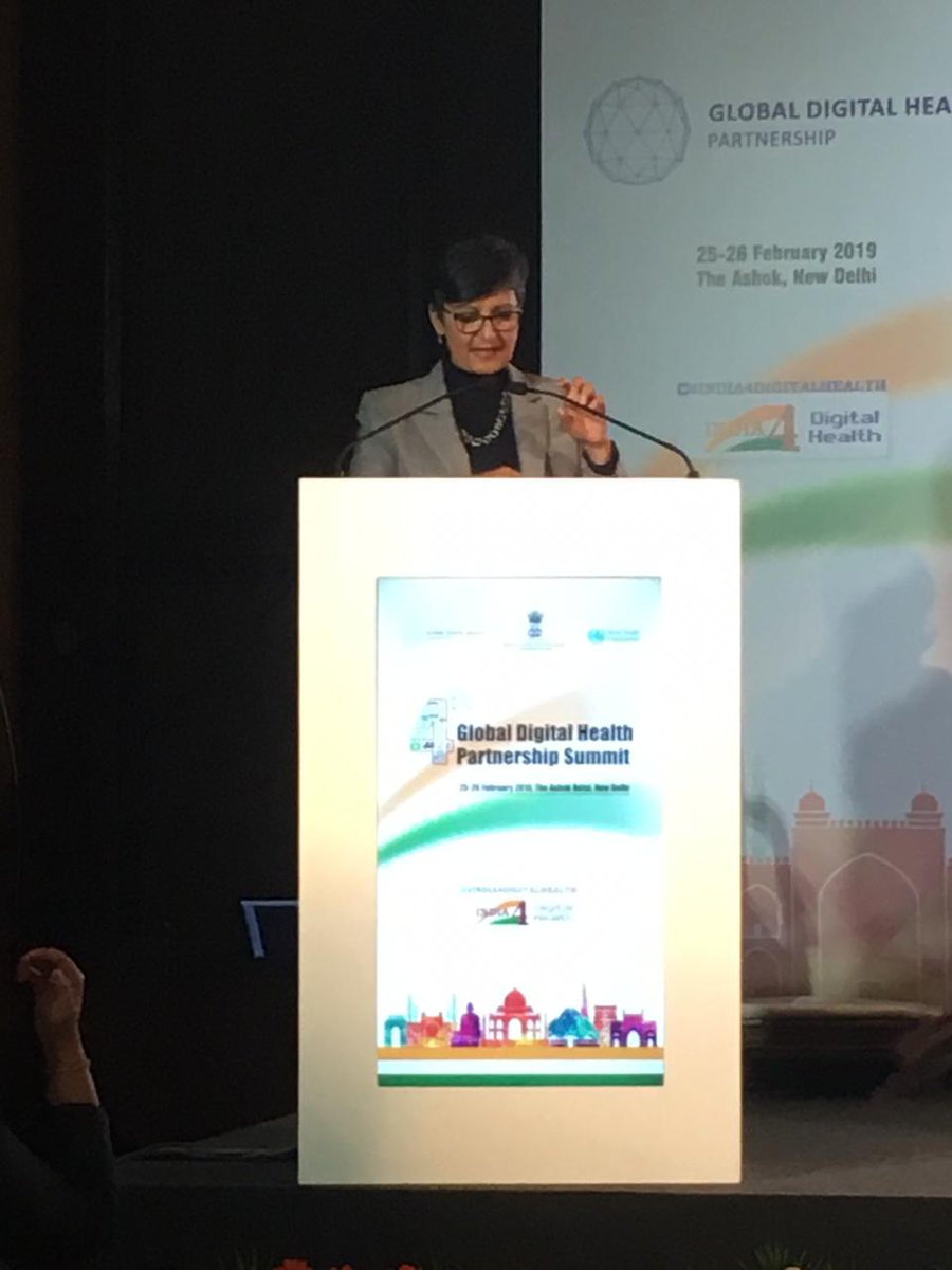 Delighted to speak at the inauguration of the 4th <a href="/GDHPartnership/">GDHPartnership</a> Summit in India. Thanks to India and the Hon <a href="/JPNadda/">Jagat Prakash Nadda</a> for hosting this event, where countries work together on #digitalhealth to improve #HealthforAll.
