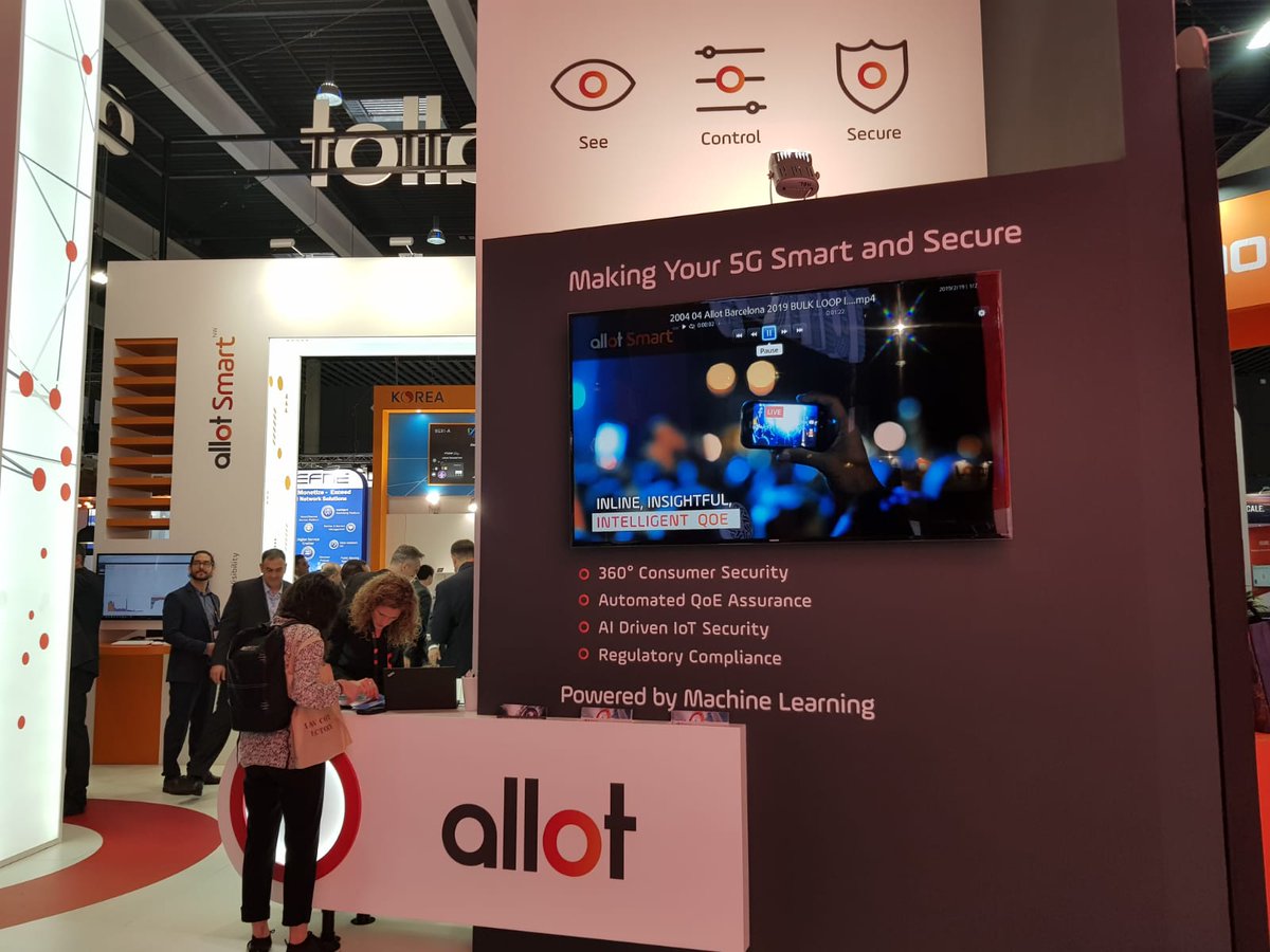 allot_ltd's tweet photo. #Realtime from Allot's booth at #MWC2019
We are here in person to answer all of your questions:
Stand 5G41 in Hall 5 at #GSMA
#5G #MWClive #IoTsecurity #NetworkSecurity https://t.co/rKozDq8nw3