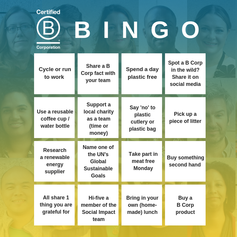 ElephantCreate's tweet image. Why not support B Corp month in your business with this employee #BCorp #Bingo card? How many things can you do? #bthechange #bcorpmonth