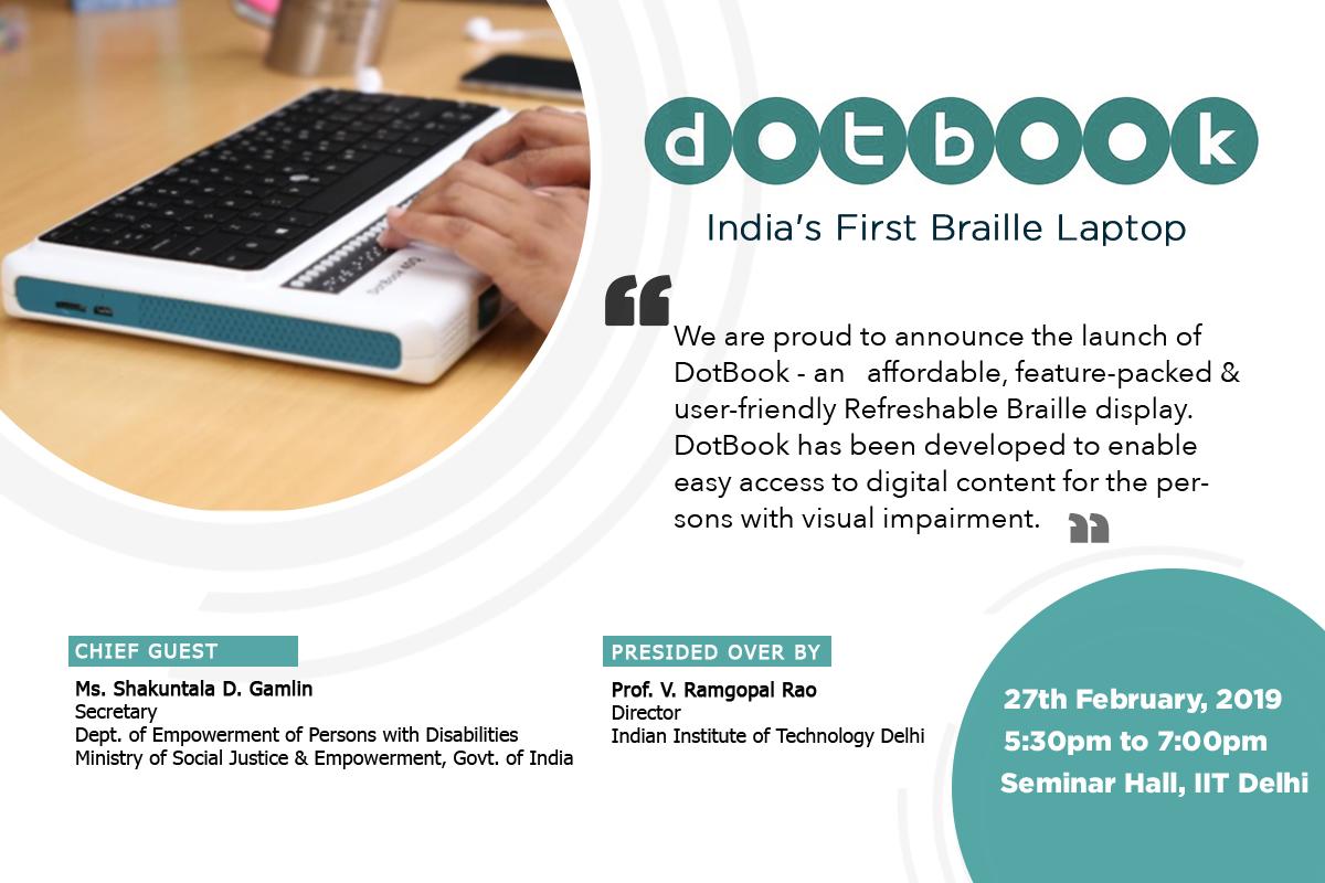 KritikalTalk's tweet photo. After an amazing 4 Year Journey of #Development &amp; Trials, the day has finally come to launch India’s First Braille Laptop-The #DotBook. This #RefreshableBrailleDisplay enables easy #access to #Digital #content for persons with #VisualImpairment. #Accessibility #BlindEducation https://t.co/nreFqmVOQ6