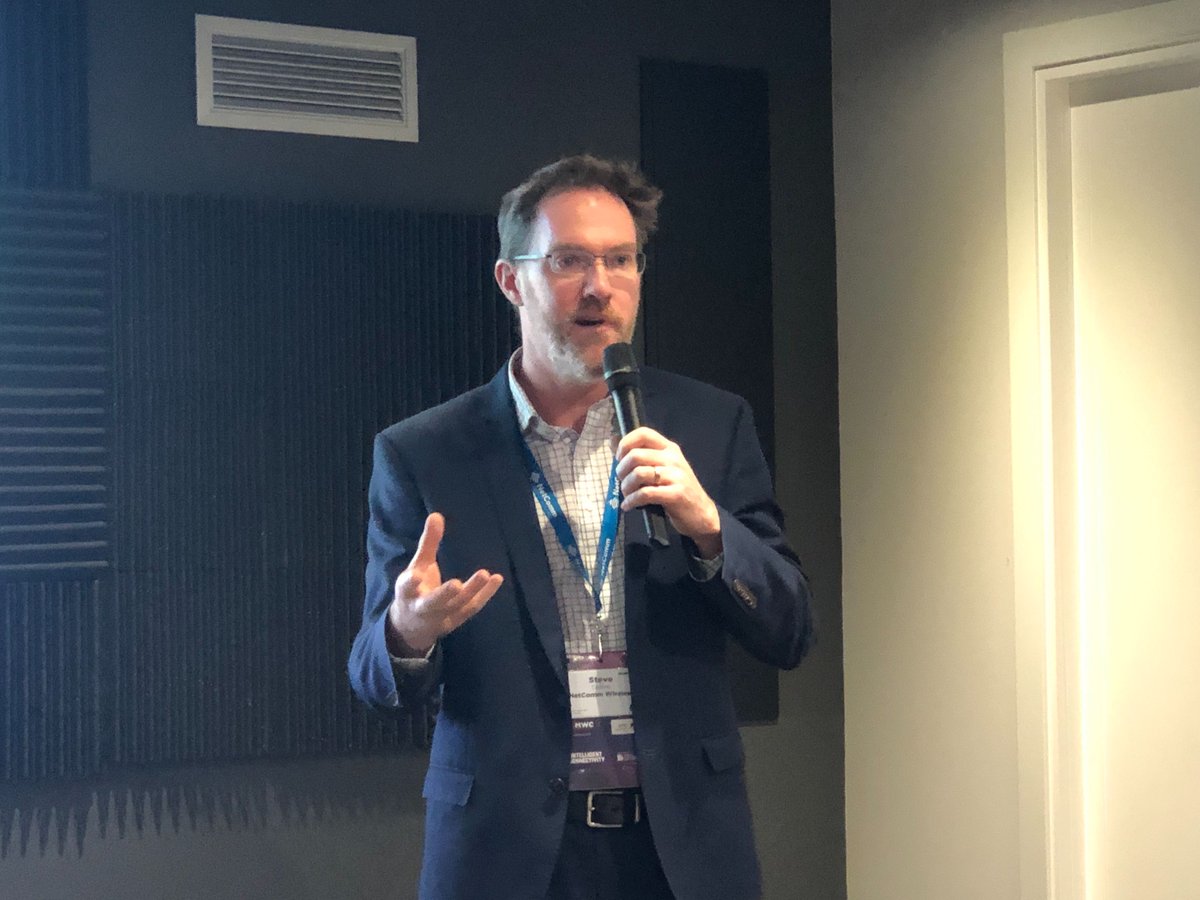 EricssonNetwork's tweet photo. "Even though you’re spending more on a device, you may have a more efficient network because of installation. Historically, telcos have been worried about selling phones. Now, they are looking at the entire ecosystem." - Steve Collins, @NetCommWireless CTO #MWC19 https://t.co/SxwG1bAANy