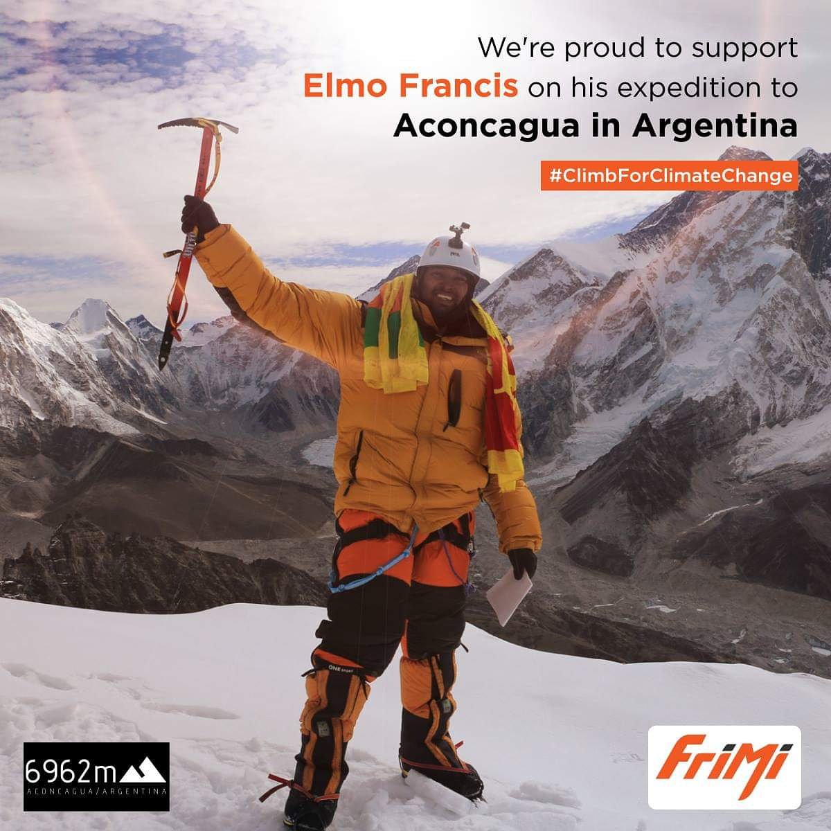 FriMi_lk's tweet photo. FriMi proudly supports Elmo Francis, member of our own NTB family and one of SL's pioneering mountaineers as he bests Mt. Aconcagua.
Join us in advocating the #ClimbforClimateChange by following his journey across our social media channels with regular updates. https://t.co/8CEQTQ9wVS