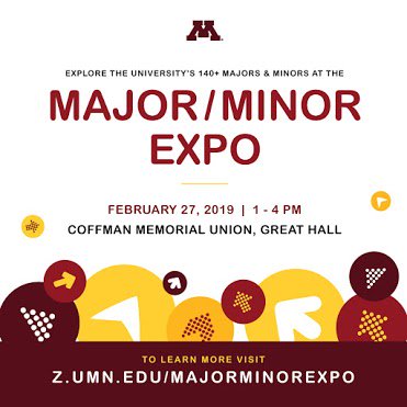 Google can't answer all of your college major ?s. That's where the #majorminorexpo comes in! Stop by on 2/27 to learn about what the U can do for YOU. sites.google.com/umn.edu/majorm… #UMNCLA