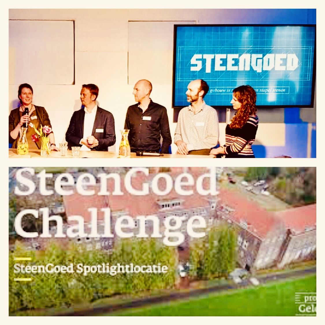 Slotmanifestatie SteenGoed Challenge, locatie het Juvenaat: "De Challenge heeft ons verbinding en creativiteit gebracht", Sandra van Zaal, directeur-bestuurder Baston Wonen.
Tjeerd de Haan, Jeroen Helder, Daniel Breuer, Carla Koers, Willemijn van de Berg