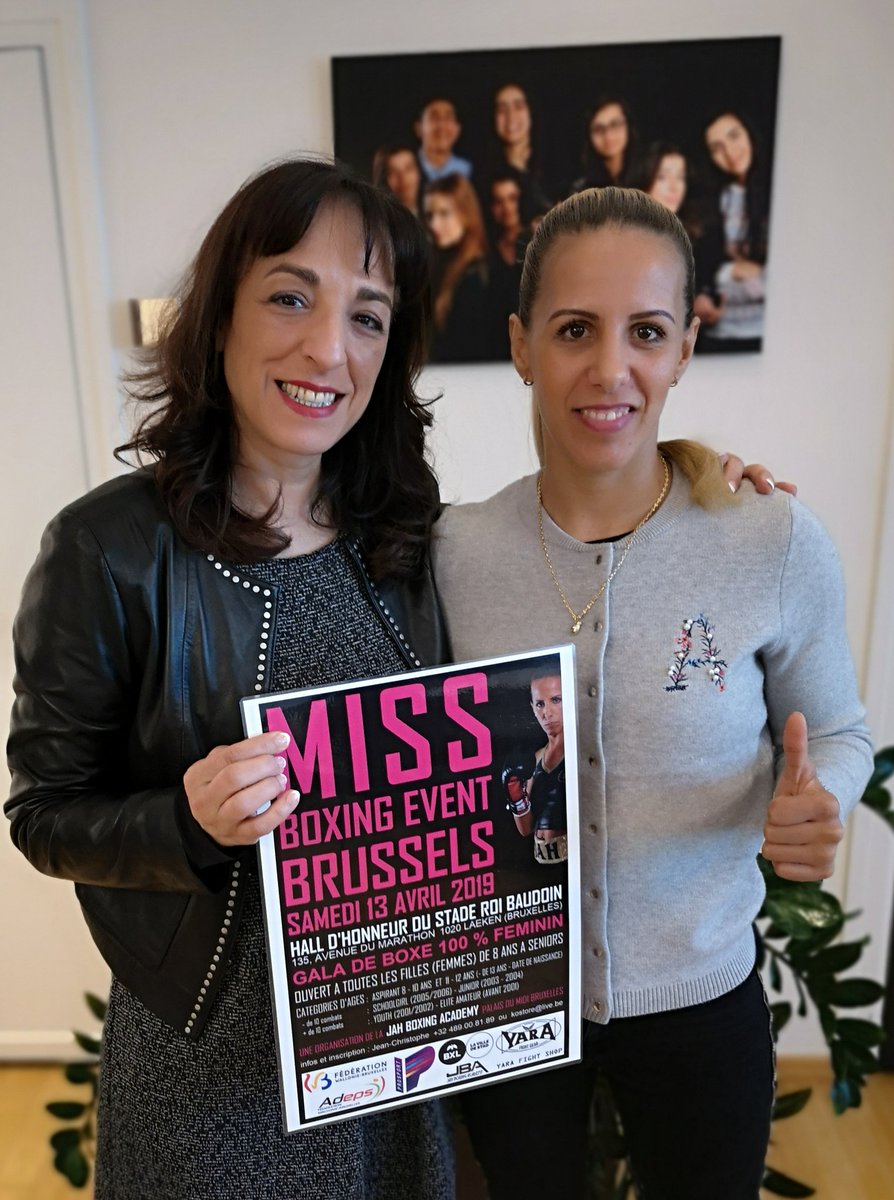 <a href="/sanae_jah/">Sanae Jah</a> organise pour la première fois en Belgique un gala de BOXE OLYMPIQUES 100% FÉMININ le 13/4/2019
Merci à la ministre <a href="/fadilalaanan/">Fadila LAANAN</a> pour son soutien indispensable pour l'égalité Homme-Femme dans le sport
