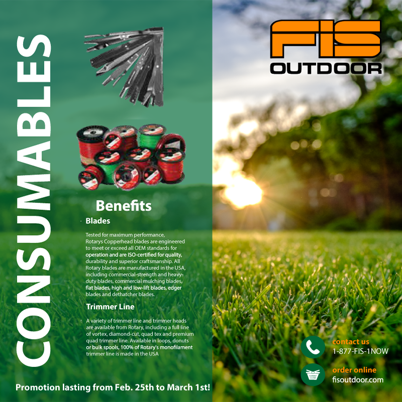 fisoutdoor's tweet photo. The FIS savings continue! 💰💰💰💰Contact 1-877-FIS-1NOW for promo pricing on mower blades & weed eater string. * While supplies last.
#fisoutdoor #landscaping #copperheadblade #OEM #ISOcertified #mowing #blades #greenindustry #trimmerhead #contractordeals #trimmerline https://t.co/weEt3IXSN2