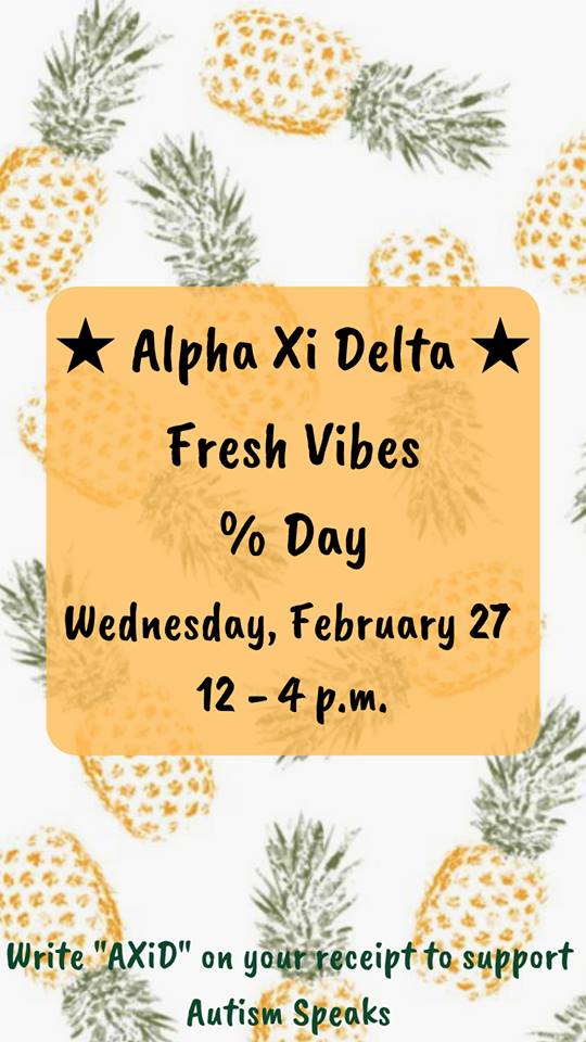 Join us this Wednesday 12-4pm benefitting Autism Speaks at Fresh Vibes ♡