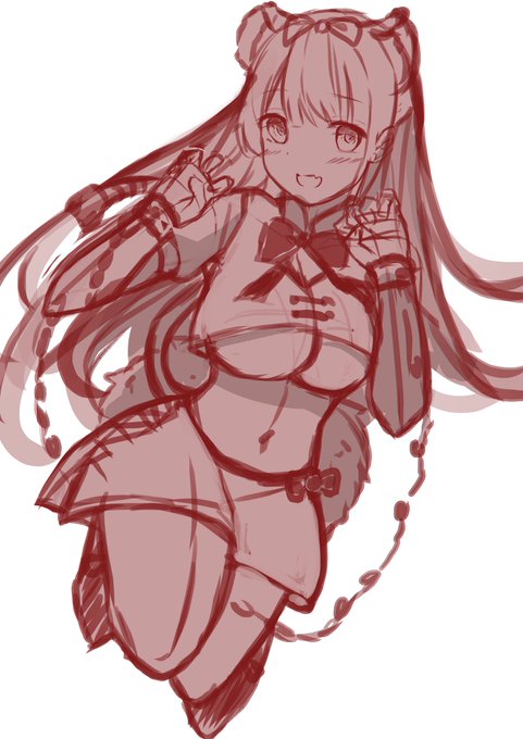 1年前に描いた千夜ちゃんのリメイクしてる 