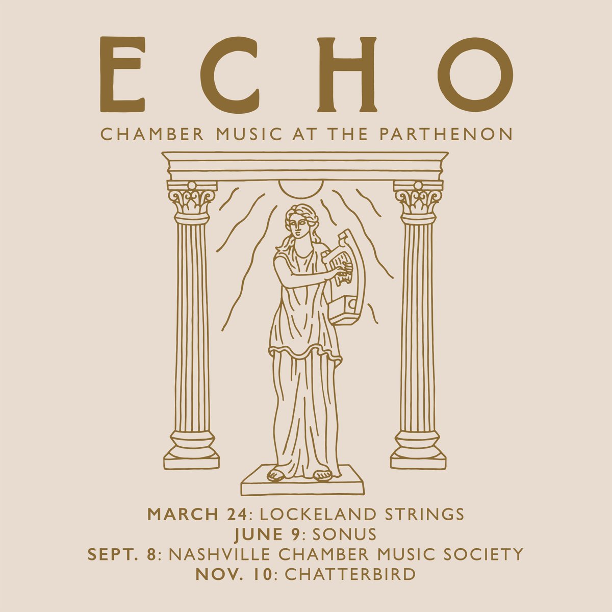 conservancynash's tweet photo. Mark your calendars! Join us March 24 at 6 PM for ECHO with Lockeland Strings: Chamber Music at The Parthenon.
๐บ Tickets on sale now: https://t.co/ndlnr6pOKa
#lockelandstrings #echochambermusic #theconservancy #centennialparknashville #parthenonnashville #metroparks https://t.co/oS82XHaFxL
