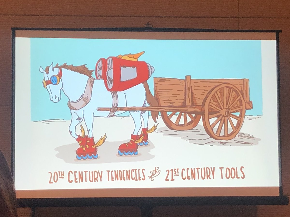MrsWattssRoom's tweet photo. Great presentation to start off #ICE19- there must be purpose and value in using technology for innovation. https://t.co/tBOlRqyDE6