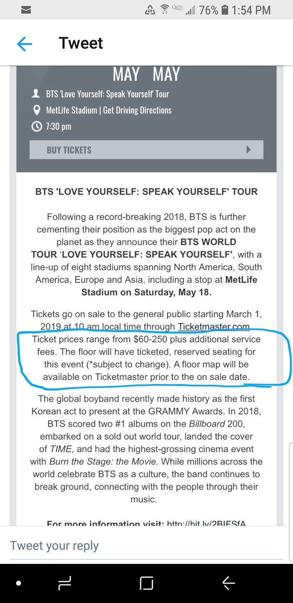 Bts World Tour 2018 Seating Chart