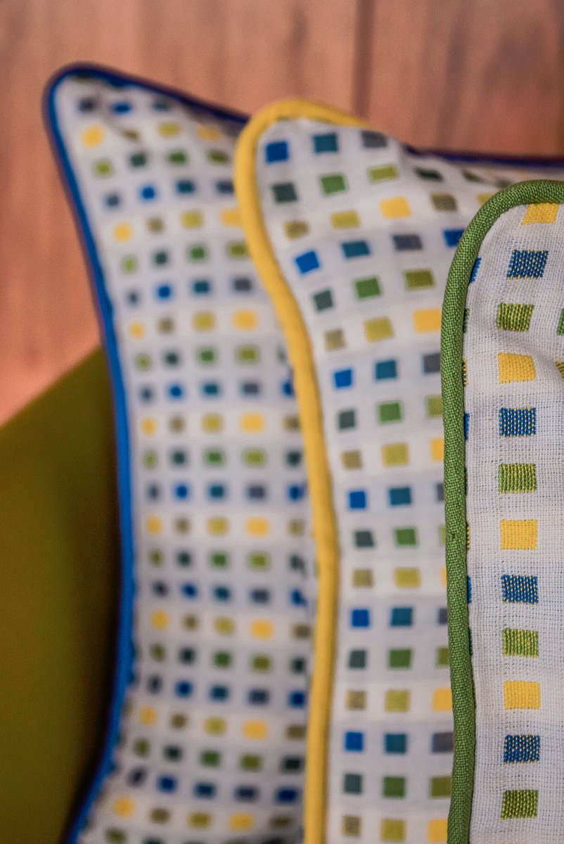 love2_sleep's tweet photo. NEW IN!!!
 Check out our new dobby check vintage cushions covers. We have them in blue, yellow and green colors. 💙💛💚 https://t.co/fBrcszTP5g https://t.co/qgWTNmo2eZ