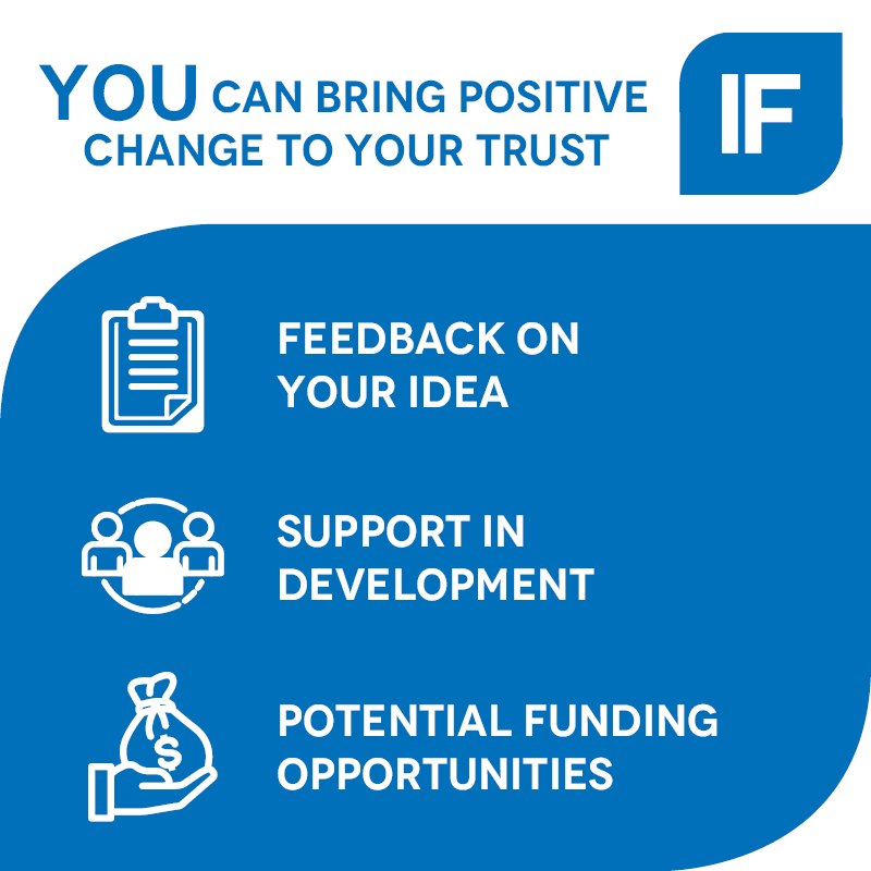 Any ideas for service improvements or innovative solutions at your Trust? Submit your idea to Innovation Factor® to receive expert support in taking it forward.

Visit innovation-factor.co.uk to get started

<a href="/LHCHFT/">LHCH</a> <a href="/NCAresearchNHS/">NCA Research NHS</a> <a href="/NCAlliance_NHS/">Northern Care Alliance NHS Foundation Trust (NCA)</a> @SalfordRoyalNHS <a href="/TheChristieNHS/">The Christie NHS</a>