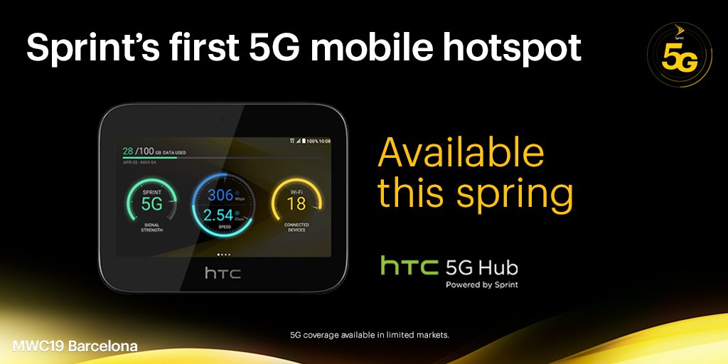 5G isn’t just for phones - the <a href="/HTC/">HTC</a> #HTC5GHub will connect your entire home or small business! #MWC19 #Sprint5G sprint.co/2Tj4IMQ