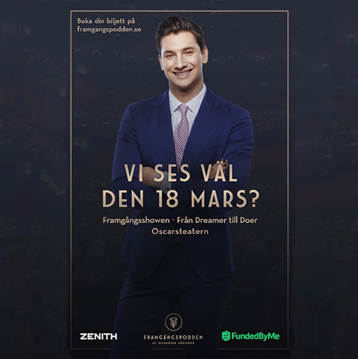 Nu i veckan kommer jag synas lite extra runt om i Stockholm med mina samarbetspartners, FundedByMe med grundaren Daniel Daboczy avsnitt 60 och Zentih med grundaren Tommy Jacobsson avsnitt 237. Missa inte boka biljett till framgångsshowen via hemsidan. Hoppas vi ses där!