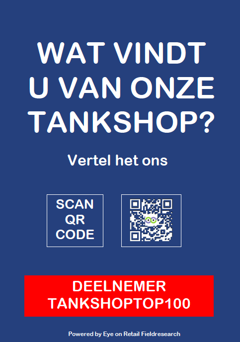 Wij vragen de mening van uw klant. tankshoptop100.nl De inschrijving sluit 31 maart a.s. #Total #Esso #Avia #BP #Shell #Gulf #Tamoil #Haan