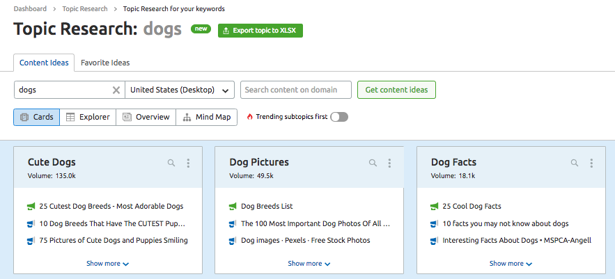 semrush topic research