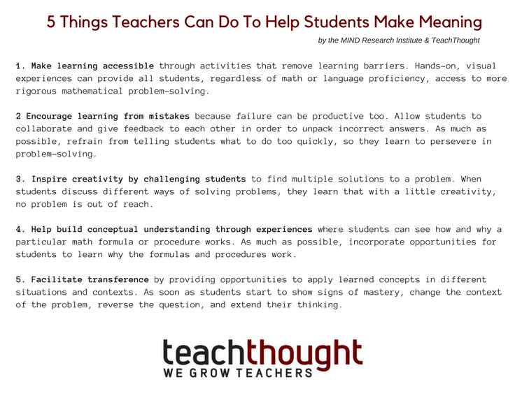 TeachThought's tweet photo. Rigor gets a bad reputation.

5 Things Teachers Can Do To Help Students Make Meaning - https://t.co/GBFvzHwjRU https://t.co/DyvOQmdOKp