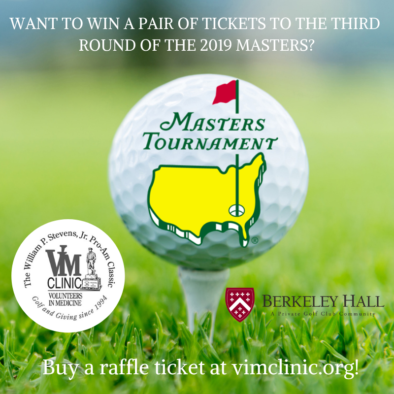 vimhhi's tweet photo. Want to win passes to the third round of this year's Masters? Enter our raffle for a chance to win two tickets, including Friday night accommodations Tickets are $50 and can be purchased here: https://t.co/H08Pcbb30G. #VIM25 #freeclinic #giveback #masters #raffle #golf https://t.co/9iqTycmvl0