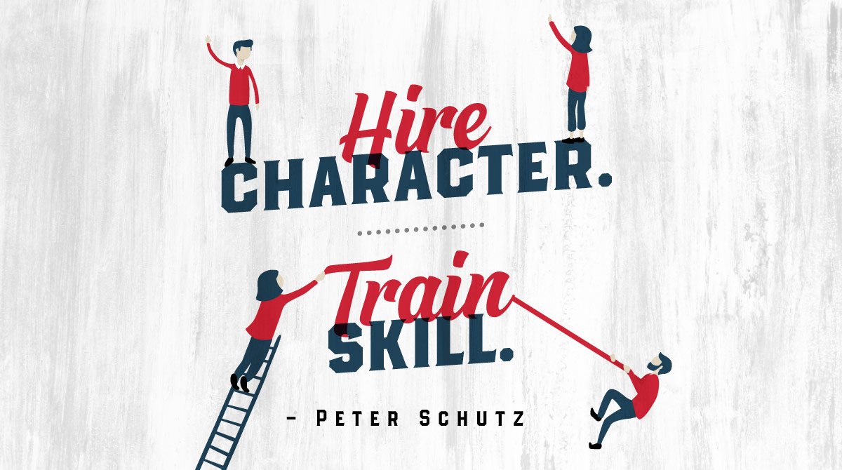 yoderman94's tweet photo. Hire character. Train skill.

-Peter Schutz

#InspirationalQuote #leadership   #MondayMotivation #quote  #PeterSchutzQuote #GraphicDesign  #CubeCreativeDesign https://t.co/00RnKO9Gm4
