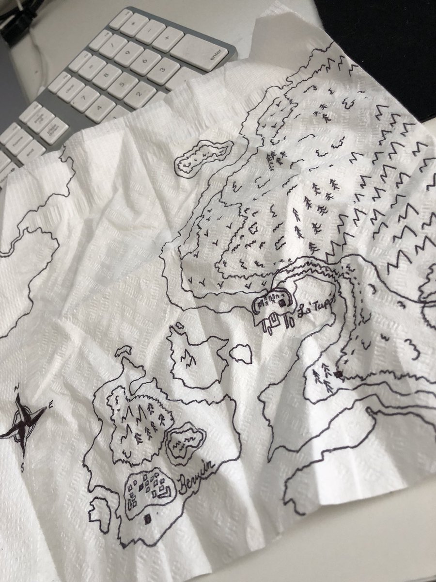 mikesaidthis's tweet photo. Got bored at work yesterday and tried my hand at cartography #mapkin https://t.co/wwTvpRU9Eh