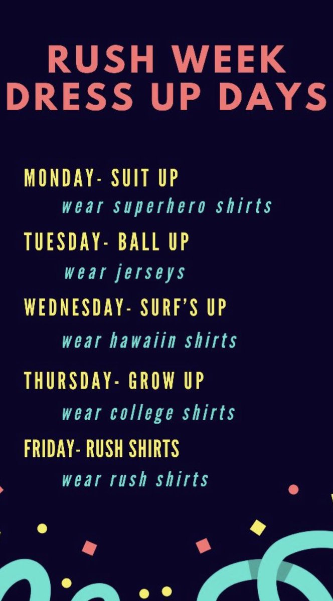ahs_rush_week's tweet photo. FIRST DAY OF RUSH WEEK
—
—
⋆wear your super hero gear! 
⋆get ready for our opening assembly today during 4th hour!
⋆come check out our taco dinner tonight from 5-8! https://t.co/ZHqE0vE3a3