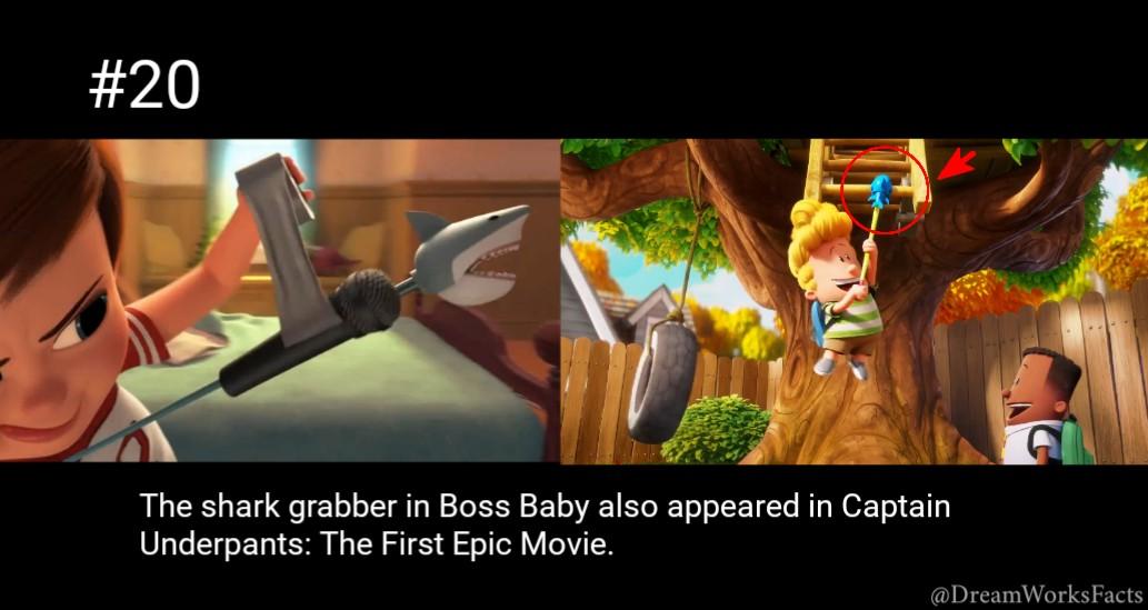 DreamWorksFacts's tweet photo. The shark grabber in #BossBaby also appeared in #CaptainUnderpantsTheFirstEpicMovie 

#DWA #DWACrossovers #EasterEggs #CaptainUnderpants https://t.co/v4ARukLy0L