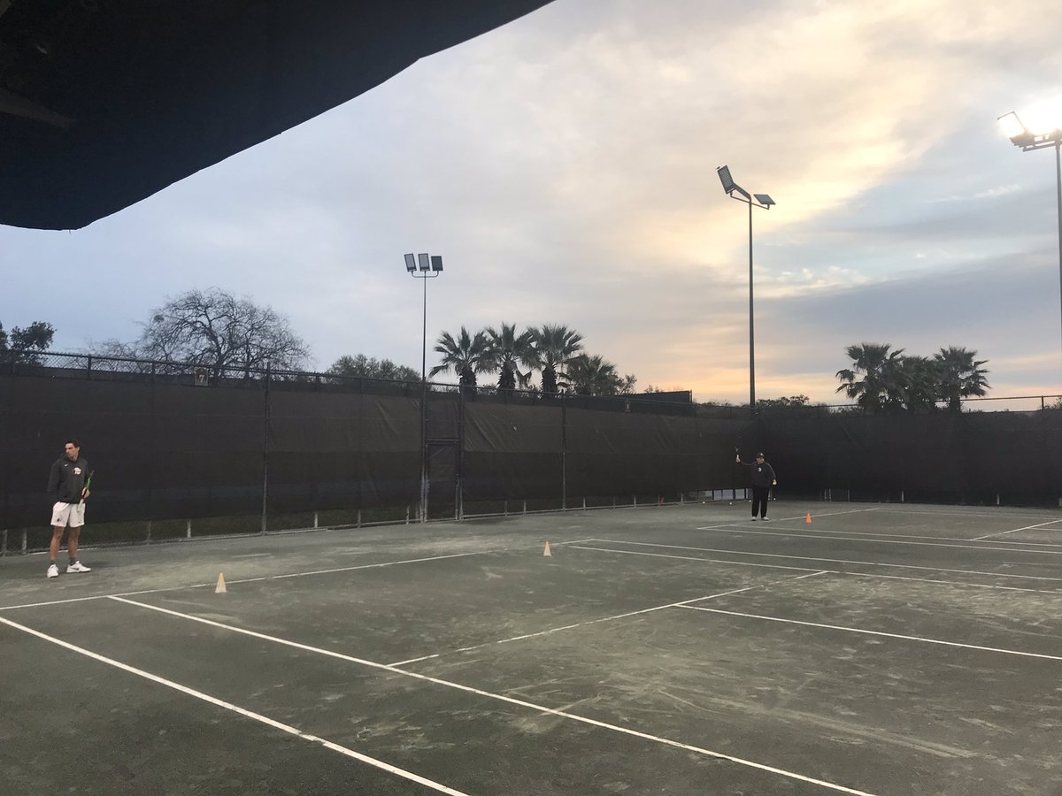 TUtennis's tweet photo. It’s #clayweek!! We out here grinding on clay all week long in preparation for our double header on clay this Friday. Let’s go baby #TUTennis #TigerPride #DirtBall #ClayCourtCookout https://t.co/q2itpAYCx8