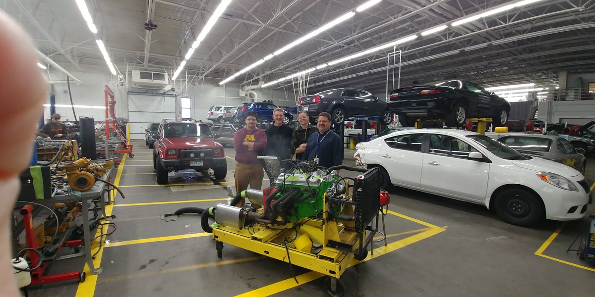 916CareerTech's tweet photo. Imagine the anticipation of putting all of the parts together in hopes that when you turn the key, ROAR! It starts right up! That's what @916CareerTech Diesel Truck and Engine Technology students feel as they work on gas and diesel power engines. @MNStateCTE #CTEMonthMN https://t.co/yMkCdM2HcM