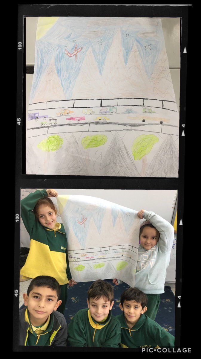 Kids draw like no one’s watching! Second graders collaborating to draw and label what they see when going from Saida city to Beirut city. 🎨🖍 #provocation #WhereWeAreInPlaceAndTime #creativity #EveryChildIsAnArtist @dina_jradi @Hhhsinfo @rasha_hd