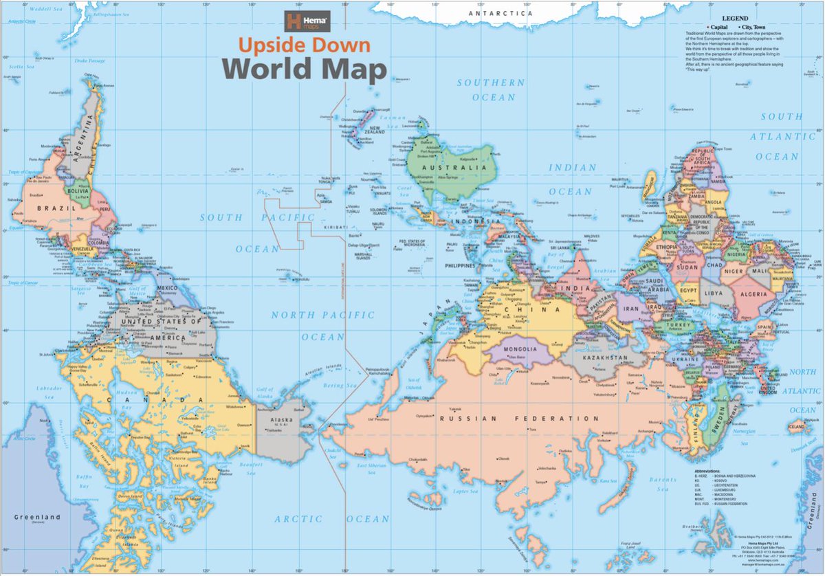 australie dans la carte du monde