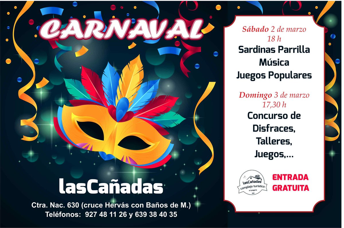 Avance de actividades #carnavales2019 . ¡¡Ven a LAS CAÑADAS y vive la experiencia con nosotros!!