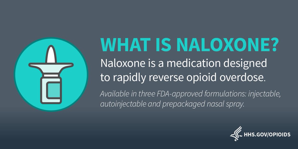 #Naloxone is a medication designed to rapidly reverse #opioid overdose. 
Learn more about naloxone, how to use it, and how to store it with SAMHSA’s  “Opioid Overdose Prevention Toolkit” (also available en Español): 
bit.ly/SAMHSAOpioidTo… #SaveALife