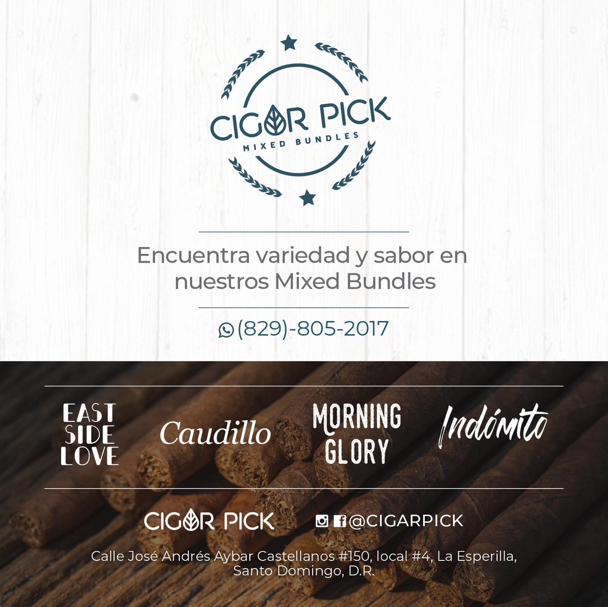 CigarPick's tweet photo. Encuentra la variedad y el sabor que prefieras en nuestros #CPMixedBundles. Tagea a tus #CigarPickers  🕶📣 y recoge tus bundles •• #cigars #Smoking #Cigaraficionado #Cigarlife #humidor #SpreadTheWord https://t.co/JrAkRF0Zix
