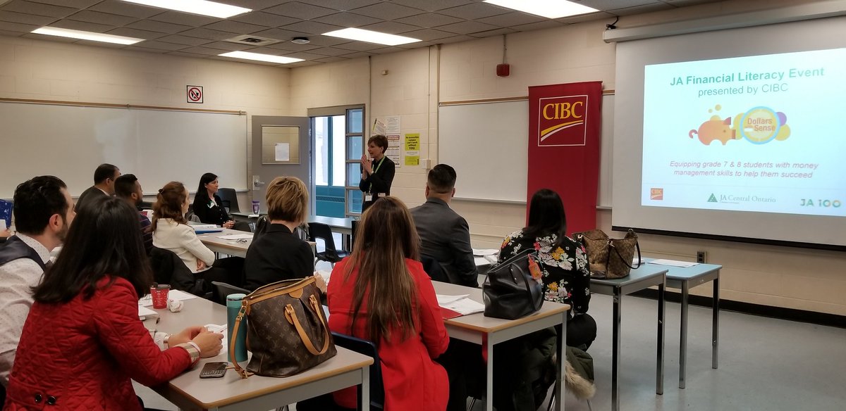 JACentralON's tweet photo. We are looking forward to an amazing day at @CentennialEDU for the first of our three day #FinancialLiteracy Event presented by @cibc #JACOFinLit @ja_canada @JAAmericas @JAWorldwide https://t.co/to78gYcM66