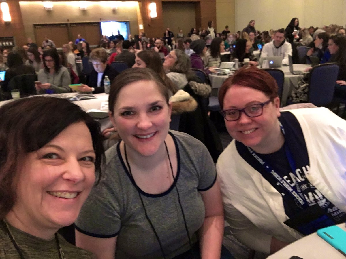 jpowellteach's tweet photo. Got a couple of first timers here at #ICE19! Welcome @MichelleAnklam &amp; @ChargersLibrary to the fun! #lifelonglearning #d10Learns https://t.co/QjLPUGaMgY