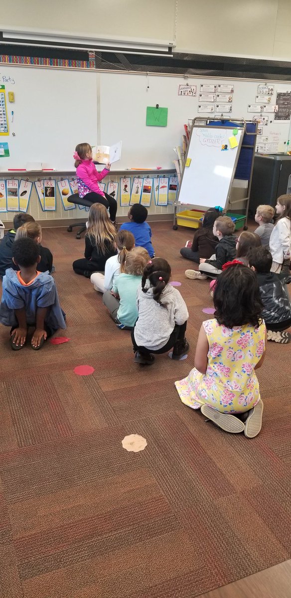 Love when an old student of mine chooses to uses her earned reward to come read to my class. What a great way to start our day!!!