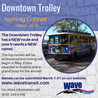WilmDowntown's tweet photo. Coming soon...the @WaveTransitILM contest to name the #DowntownTrolley! Names can be submitted March 1-31 on the Wave website. Looking for inspiration? Ride the #FreeTrolley and see all the exciting things happening in #WilmingtonDowntown. #BringItDowntownILM https://t.co/lUPakoHZoU
