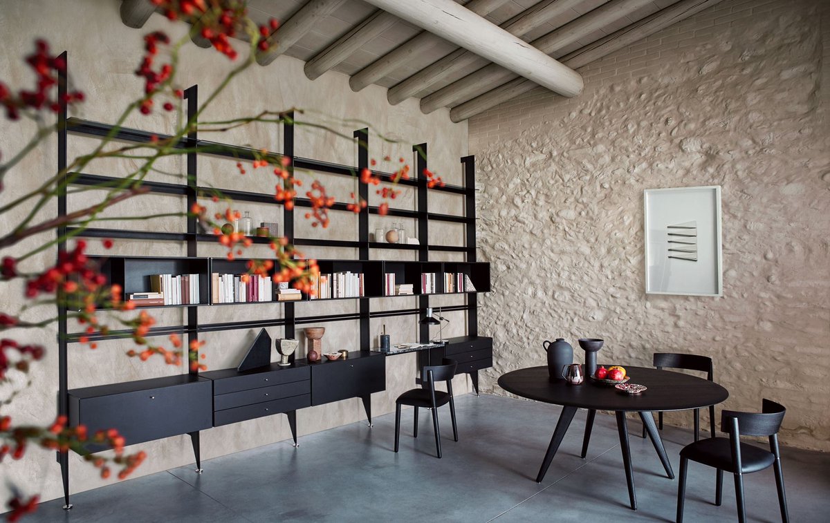 “The 50's“ design range designed by Garcia Cumini for Cesar Kitchen offers a contemporary take on modular shelving systems from the fifties. It can be integrated into several rooms, the modules can be fixed to walls, placed in the kitchen, living room or both
